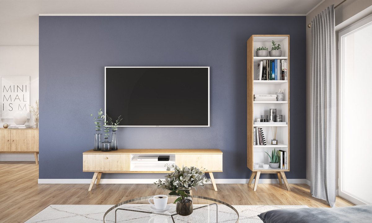 DANWOOD Perfect 120.1 — Wohnbereich mit TV-Wand, Sideboard und Regal